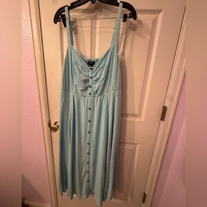 Like new 2x Torrid Sky Blue Button-Front Maxi Dress